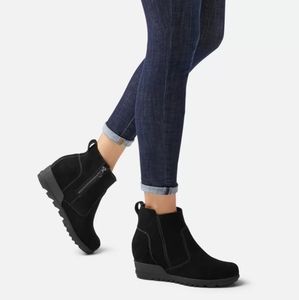 Sorel Black Wedge Ankle Bootie Waterproof